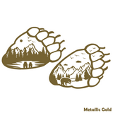 Die Cut Vinyl Bear Paw Outdoor Scene Decal - Vehicle Decal, Camper Decal, Window Decal