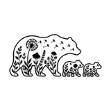 Die Cut Vinyl Decal - Wildflower Mama Bear & Cubs