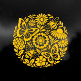 Die Cut Vinyl Decal - Floral Bloom Butterfly & Bee