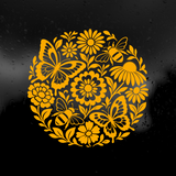 Die Cut Vinyl Decal - Floral Bloom Butterfly & Bee