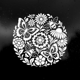 Die Cut Vinyl Decal - Floral Bloom Butterfly & Bee