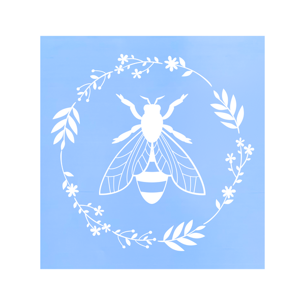 Beautiful Bee Wreath Die Cut Vinyl Decal - Vehicle Decal, Window Decal