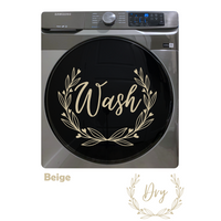 Die Cut Vinyl "Wash" & "Dry" Decal Set - Laundry Room Decor