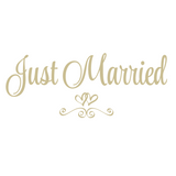 Removable Die Cut Vinyl Waterproof 'Just Married' Rear Window Decal / Wall Vinyl