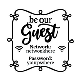 Die Cut Vinyl WIFI Info Customizable Wall Decal