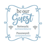 Die Cut Vinyl WIFI Info Customizable Wall Decal