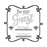 Die Cut Vinyl WIFI Info Customizable Wall Decal