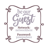 Die Cut Vinyl WIFI Info Customizable Wall Decal