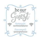 Die Cut Vinyl WIFI Info Customizable Wall Decal