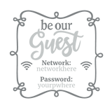 Die Cut Vinyl WIFI Info Customizable Wall Decal