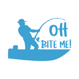 Die Cut Vinyl Bite Me Fishing Car / Truck Decal