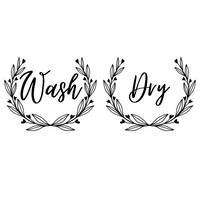 Die Cut Vinyl "Wash" & "Dry" Decal Set - Laundry Room Decor