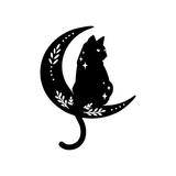 boho cat moon decal by get decaled. cat decal, moon decal, boho decal, car decal, truck decal, window decal, car sticker, bumper sticker, window sticker, halloween decor, halloween cat, halloween decal, decal shop usa, decal shop canada