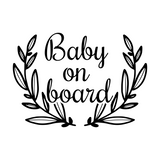 Boho Wreath Baby On Board Die Cut Vinyl Decal - Waterproof Bumper Sticker