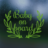 Boho Wreath Baby On Board Die Cut Vinyl Decal - Waterproof Bumper Sticker