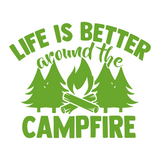 Life Is Better By The Campfire- High-Quality Vinyl Decal For Trailer, Campers, Vehicles - Get Decaled