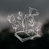 Floral Storybook Decal - Waterproof Die Cut Vinyl Decal