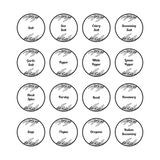 53 Pc Kitchen Spice Label Pack - Waterproof Vinyl Stickers