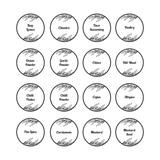 53 Pc Kitchen Spice Label Pack - Waterproof Vinyl Stickers