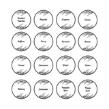53 Pc Kitchen Spice Label Pack - Waterproof Vinyl Stickers