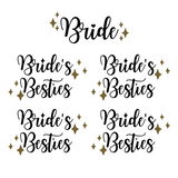 wedding decals, wedding decor, bride party decals, bridal party wine glass decal, wedding decorations, decal, diy wedding decor