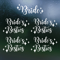 wedding decals, wedding decor, bride party decals, bridal party wine glass decal, wedding decorations, decal, diy wedding decor