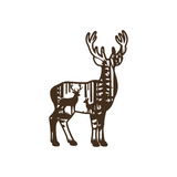 Illustration of a deer with two smaller deer on a white background