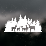 Die Cut Vinyl Dee Family Silhouette In Treeline Decal