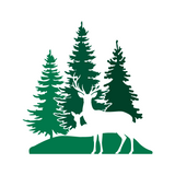 Die Cut Vinyl Buck And Fawn Forest Scene Decal - Get Decaled