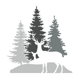 Die Cut Vinyl Buck And Fawn Forest Scene Decal - Get Decaled