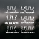 Bunny Rabbit Multiple Baby On Board Decal
