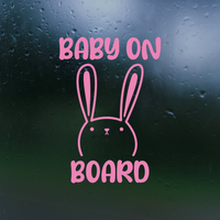 Bunny Rabbit Baby On Board Decal for Cars, Trucks, Windshield & More