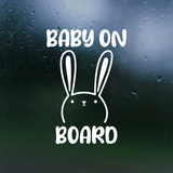Bunny Rabbit Baby On Board Decal for Cars, Trucks, Windshield & More
