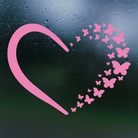 Butterfly Heart Decal Sticker for Car, Truck, Windshield, Laptop & More