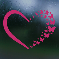 Butterfly Heart Decal Sticker for Car, Truck, Windshield, Laptop & More