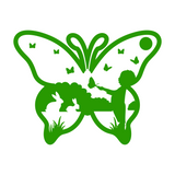 Butterfly With Nature Landscape Scene Decal - Waterproof Die Cut Vinyl Decal