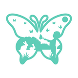 Butterfly With Nature Landscape Scene Decal - Waterproof Die Cut Vinyl Decal