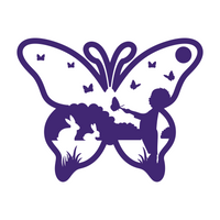 Butterfly With Nature Landscape Scene Decal - Waterproof Die Cut Vinyl Decal