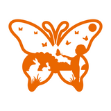 Butterfly With Nature Landscape Scene Decal - Waterproof Die Cut Vinyl Decal
