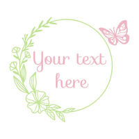 Die Cut Vinyl Customizable Floral Wreath Wall Decal