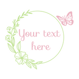 Die Cut Vinyl Customizable Floral Wreath Wall Decal