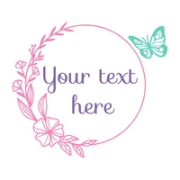 Die Cut Vinyl Customizable Floral Wreath Wall Decal