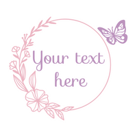 Die Cut Vinyl Customizable Floral Wreath Wall Decal