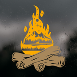 Die Cut Vinyl Custom Campfire Scene Decal - Camper / Car / Window Decal