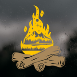 Die Cut Vinyl Custom Campfire Scene Decal - Camper / Car / Window Decal