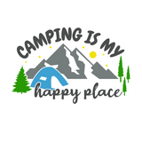 Die Cut Vinyl "Camping Is My Happy Place" Decal - Get Decaled
