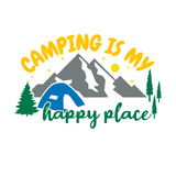 Die Cut Vinyl "Camping Is My Happy Place" Decal - Get Decaled