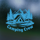 Camping Crew Decal With Nature Landscape - Die Cut Waterproof Vinyl Decal