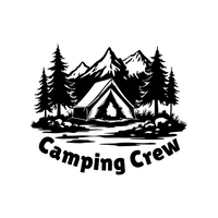 Camping Crew Decal With Nature Landscape - Die Cut Waterproof Vinyl Decal