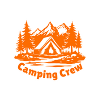 Camping Crew Decal With Nature Landscape - Die Cut Waterproof Vinyl Decal